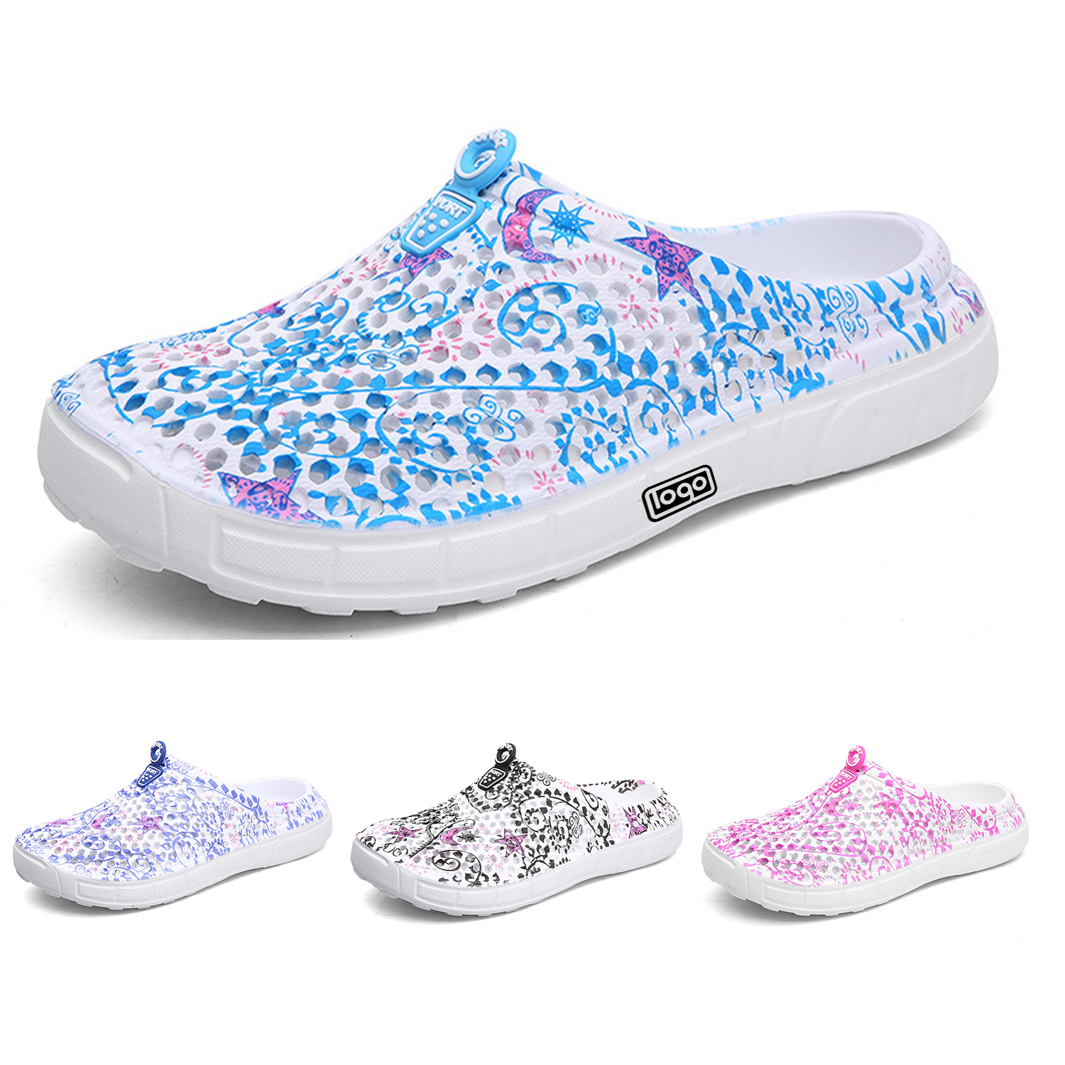 Women EVA Anti Slip Flower Beach Shoes 2