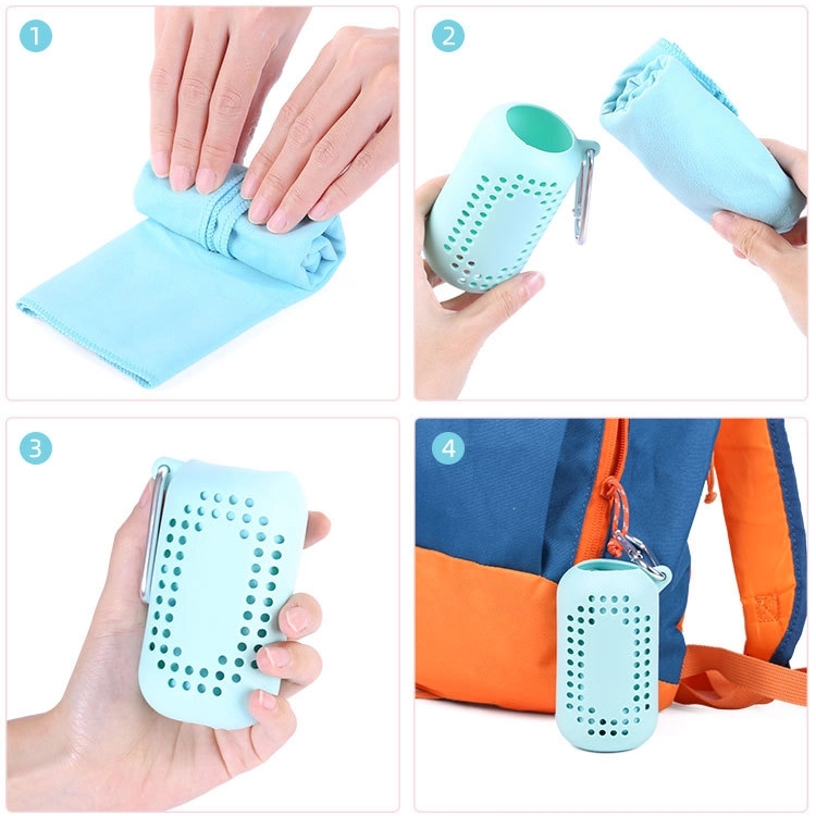 Outdoor Sports & Fitness Cooling Towel with Silicone Case 4