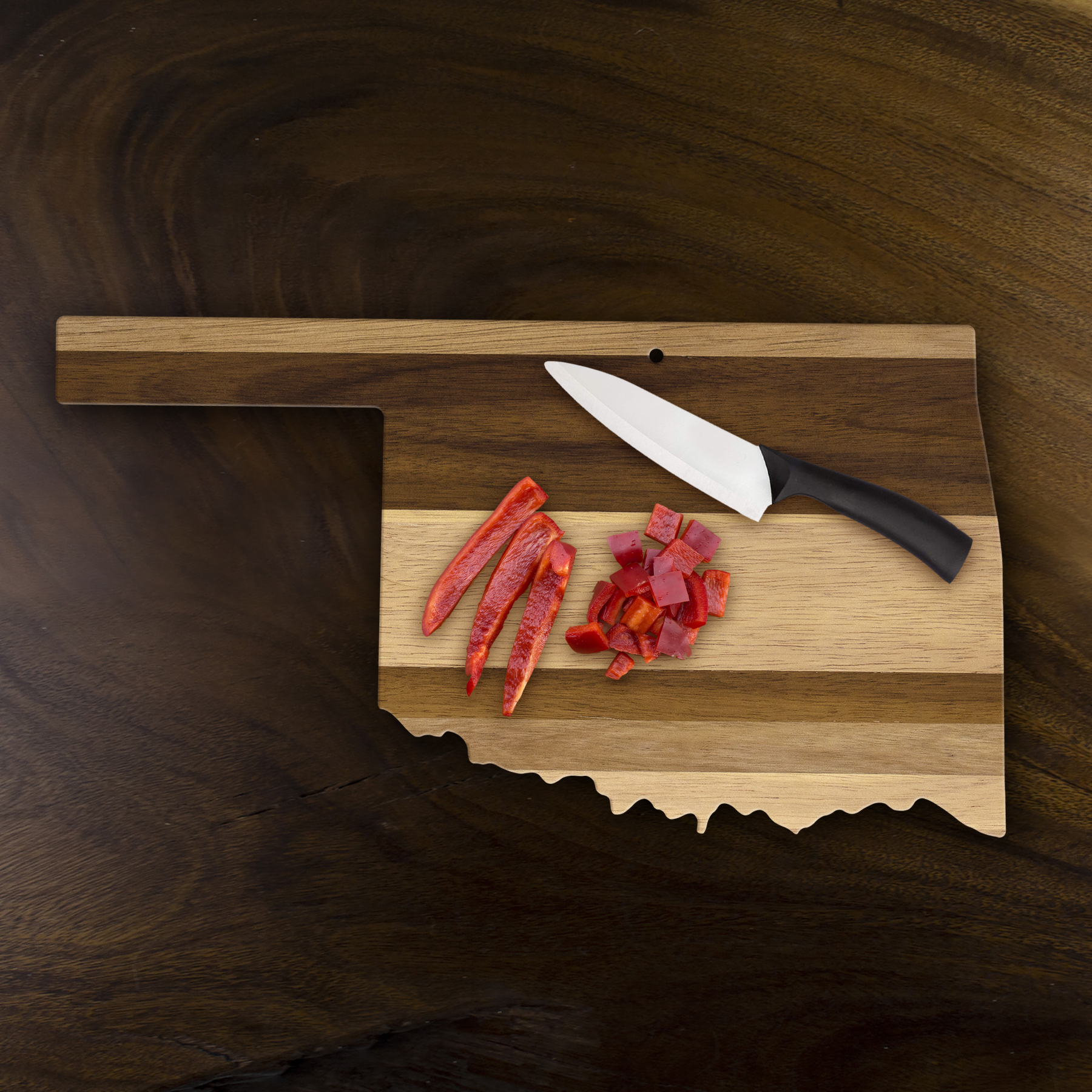 Rock & Branch® Shiplap Series Oklahoma State Shaped Wood Serving and Cutting Board 1