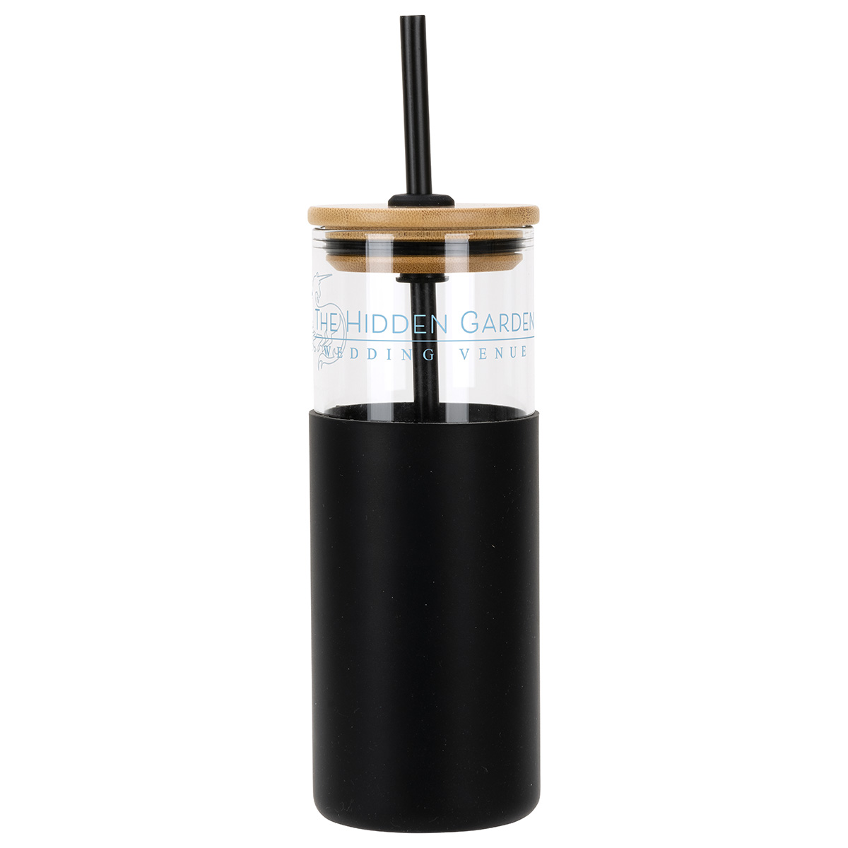 Stirling 18 oz Glass Tumbler with Silicone Sleeve & PP Straw 1