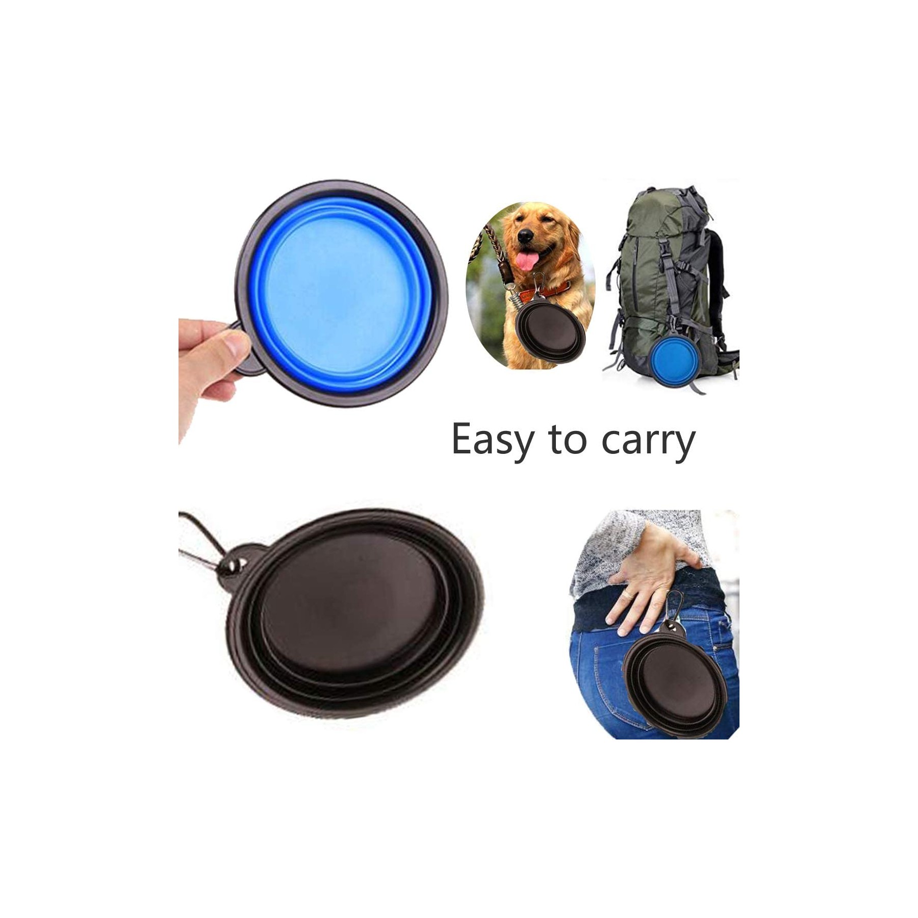12OZ Silicone Pet Collapsible Dog Bowl with Carabiner 3