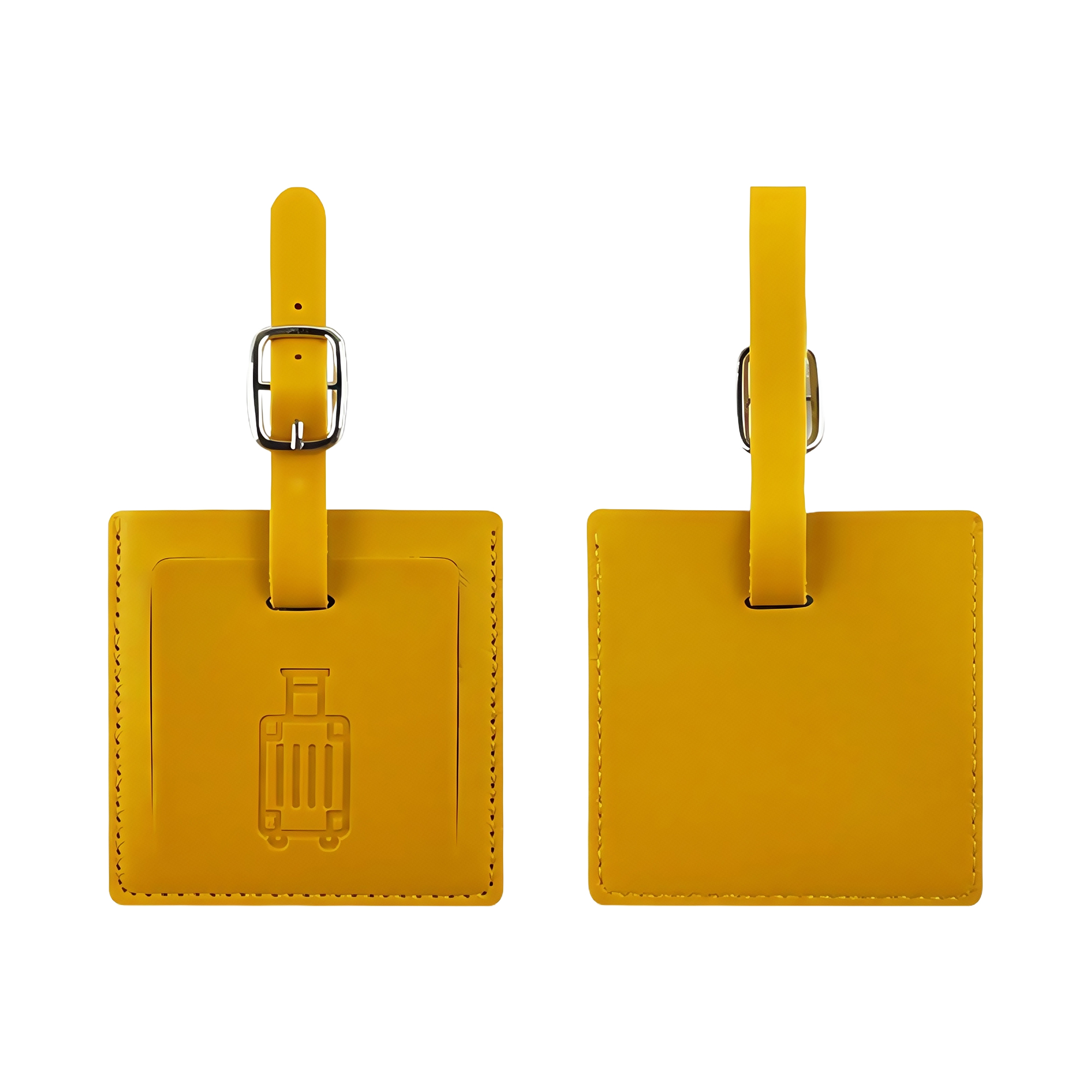Square Luggage Tag PU Leather with Signature Paper 8