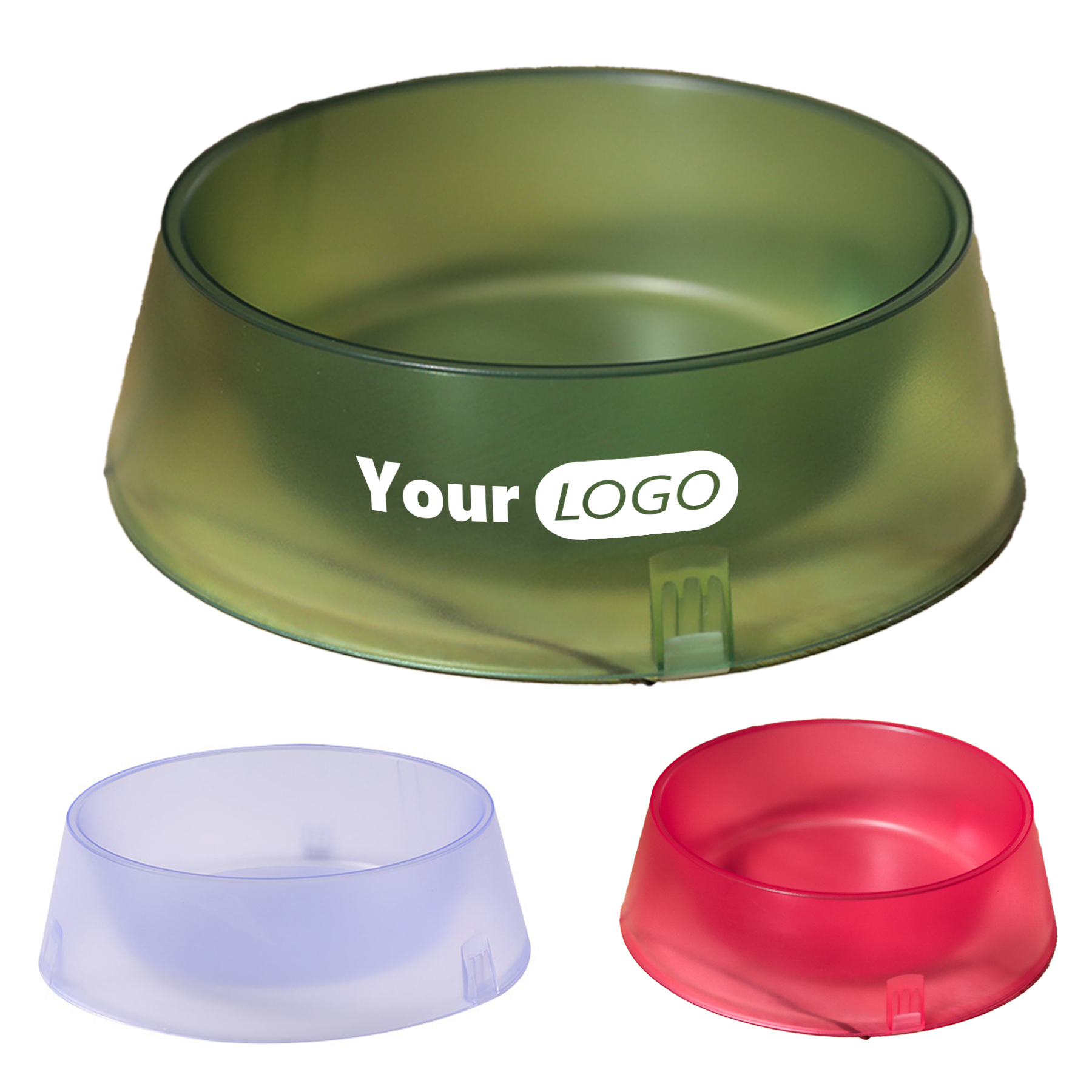 Plastic Anti Slip Semi Transparent Large Cat Bowl 2