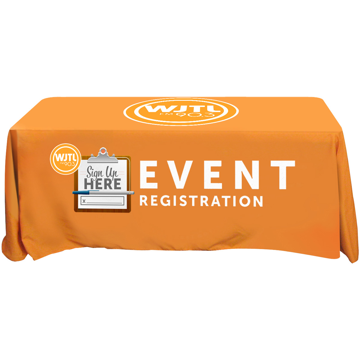 All Over Full Color Dye Sub Table Cover - flat poly 4-sided, fits 8' table 7