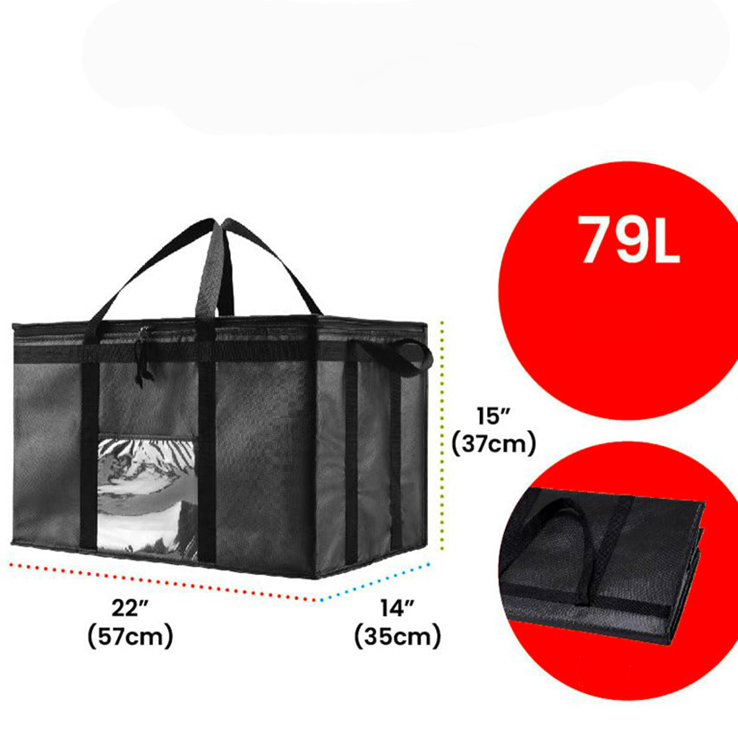 79L Large Nonwoven Insulated Food Delivery Cooler Bag 2