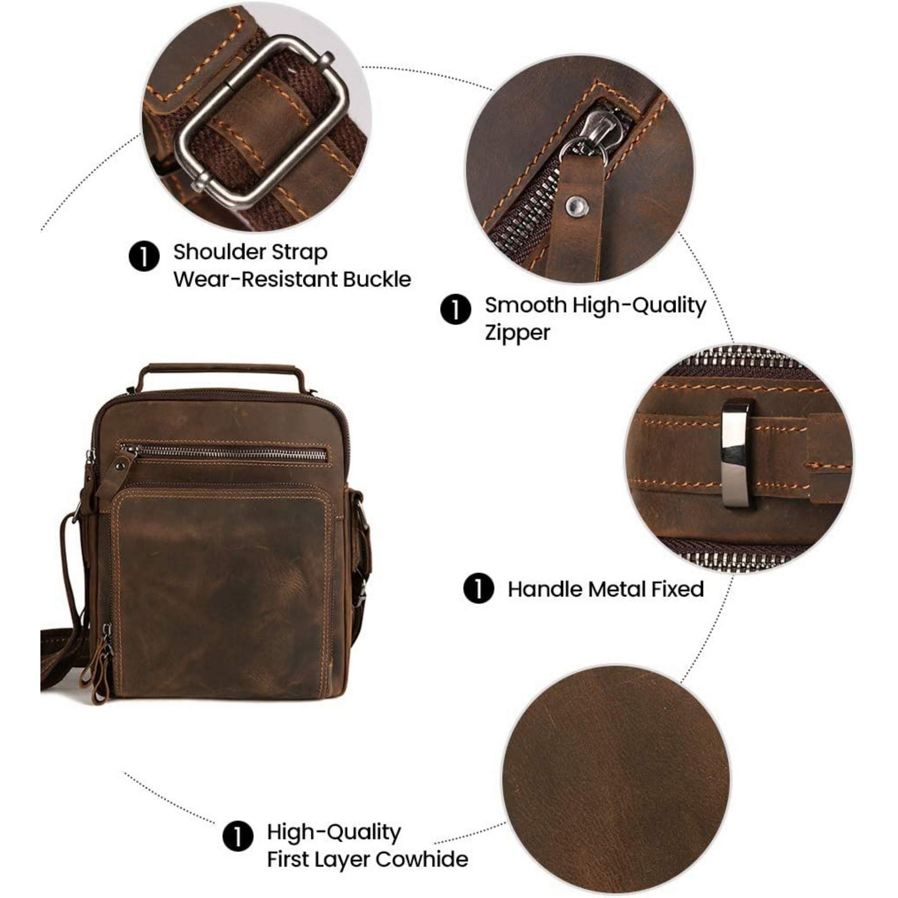 Genuine Leather Messenger Bag 7