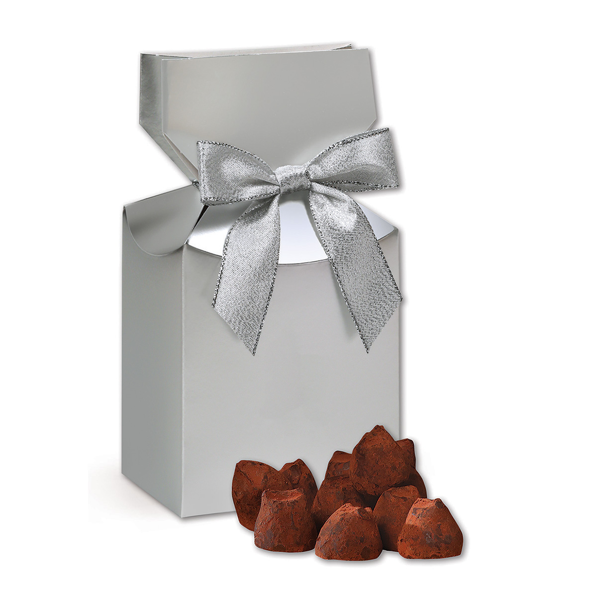 Cocoa Dusted Truffles in Silver Premium Delights Gift Box 2