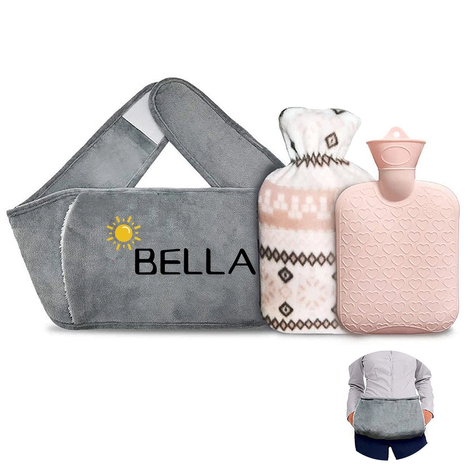 Rubber Hot Water Bag With Soft Waist Cover 2