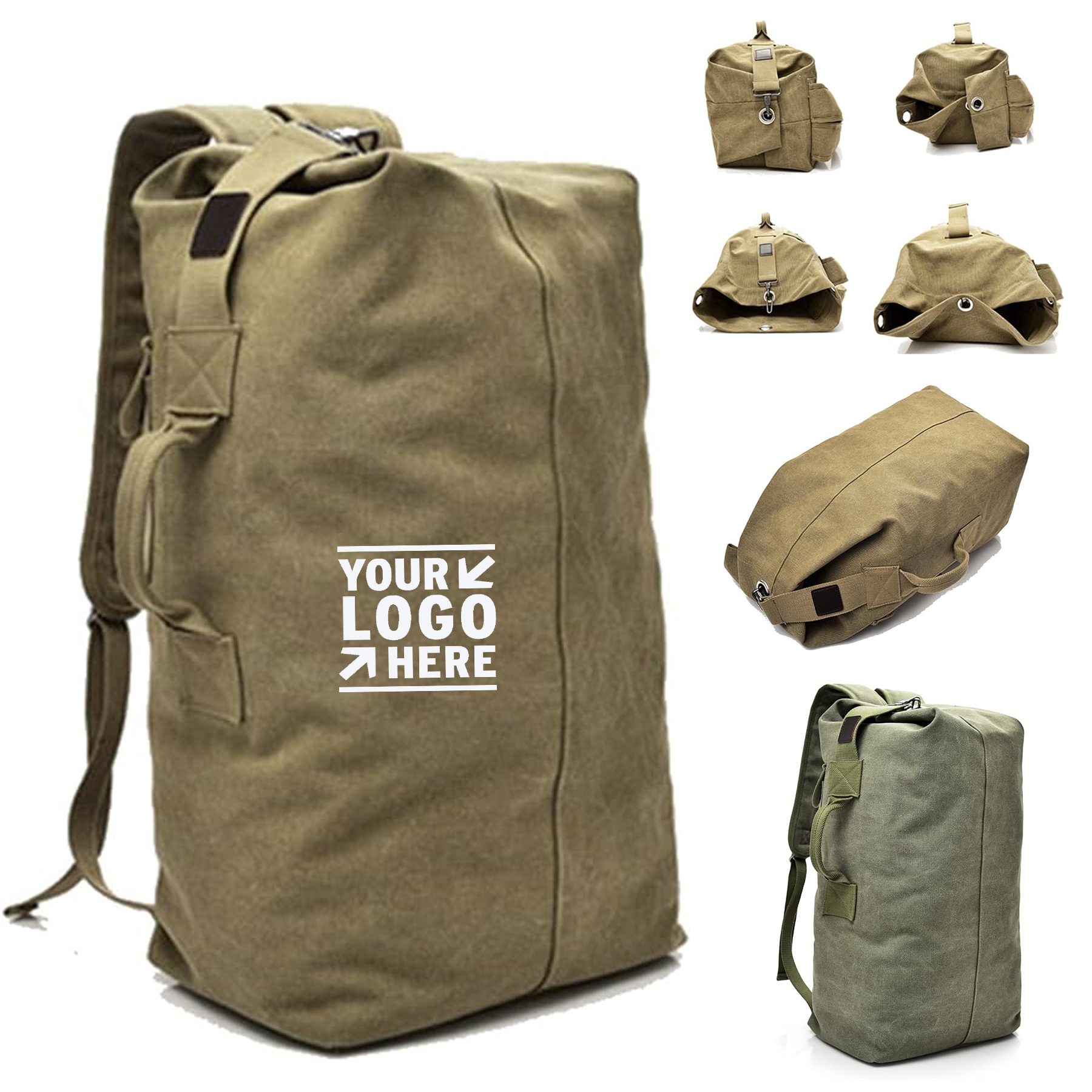 Travel Climbing Large Capacity Tactical Military Duffel Bag Double Strap Canvas Backpack 2