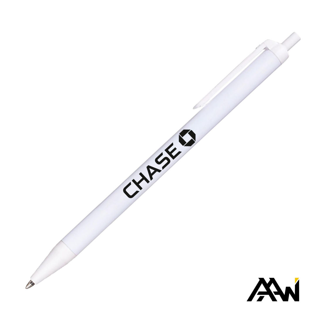 Value Slim Pen w/Glossy White Barrel - Matte Colored Accent 15