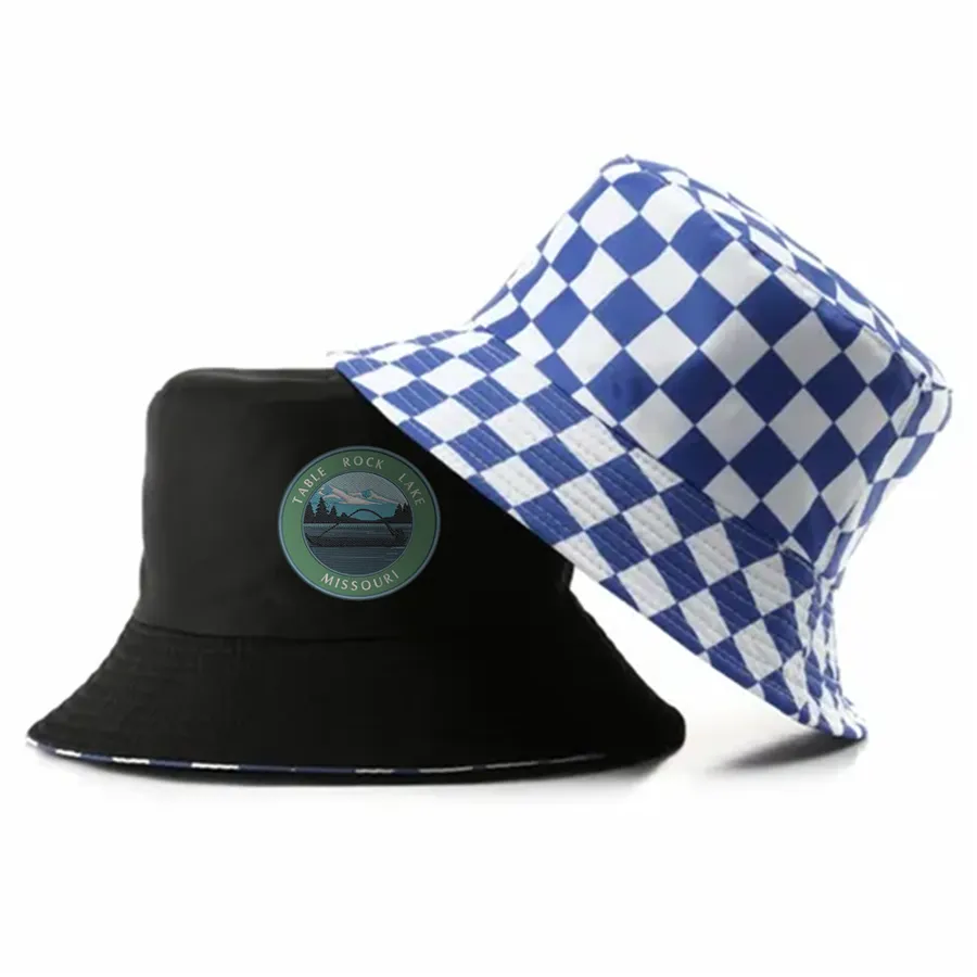 Checkered Cotton Bucket Hat 2