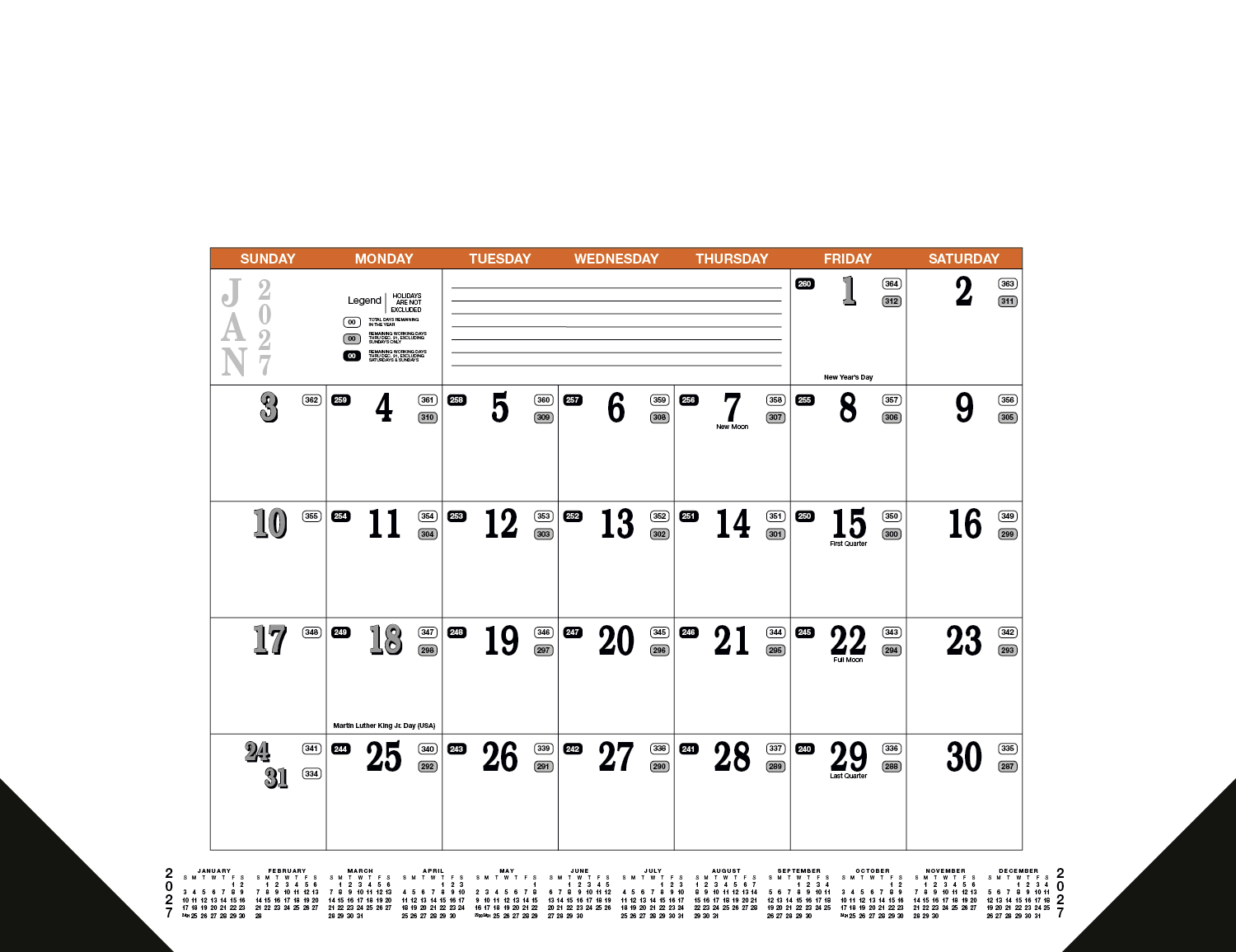 Skinner & Kennedy® Contractor's Desk Pad Calendar 10