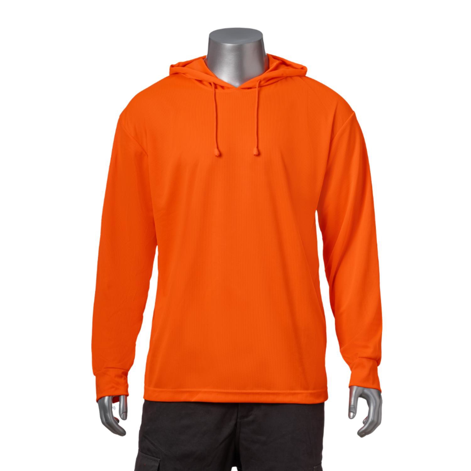 Non-ANSI Hi Viz Long Sleeve Hooded Safety T-Shirt 5