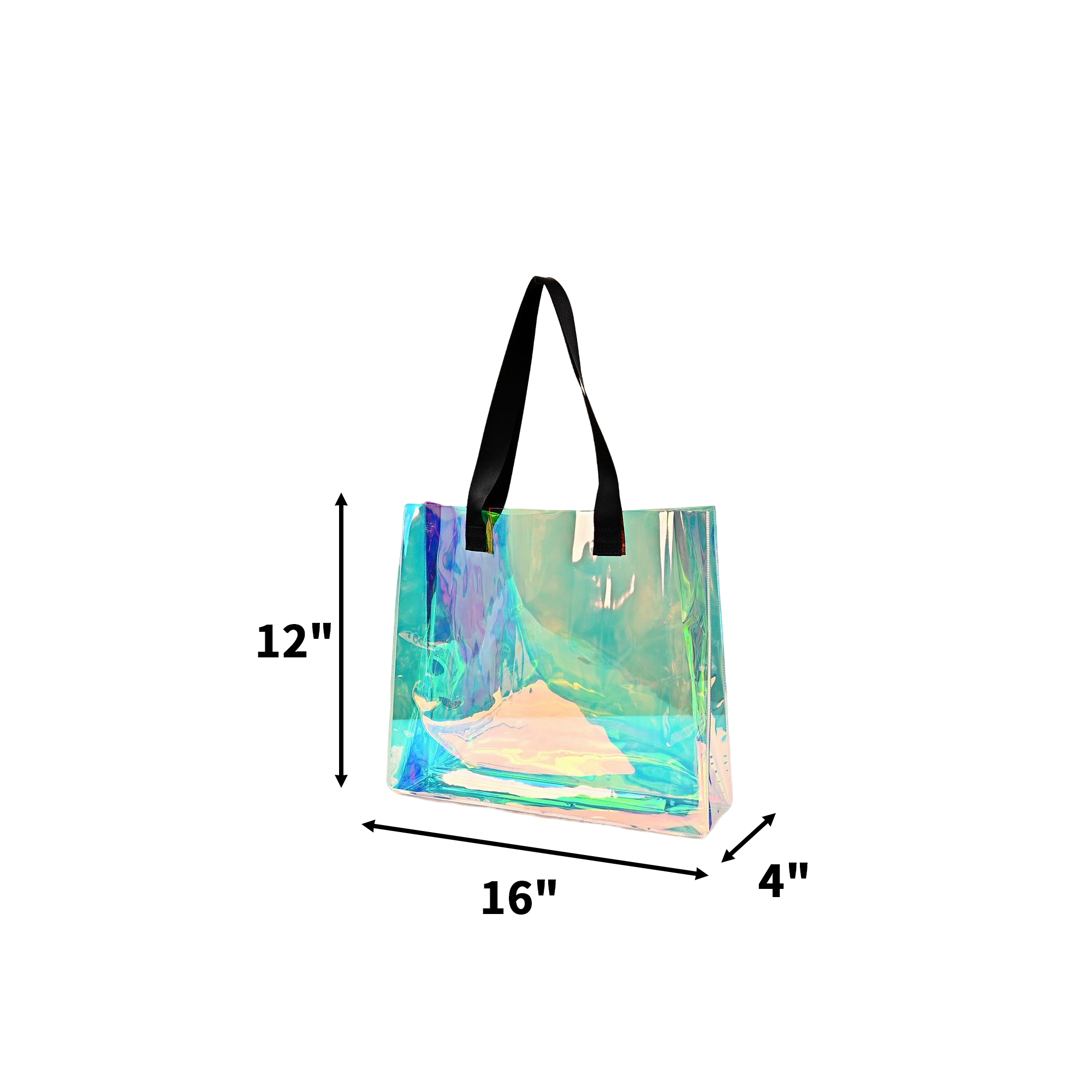 Holographic TPU Clear Shoulder Tote 16" Width 2