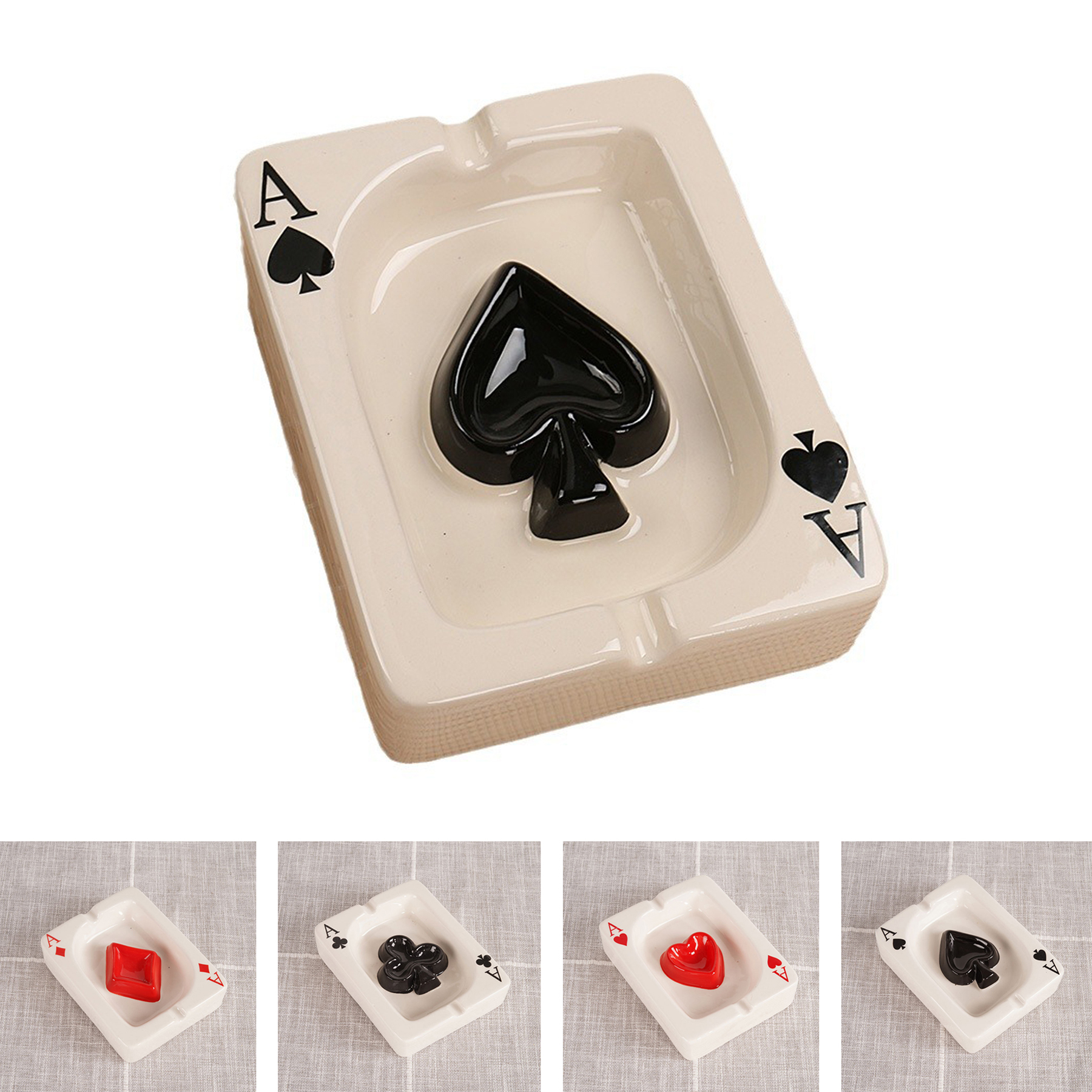Ceramic Poker Theme Ashtray 3