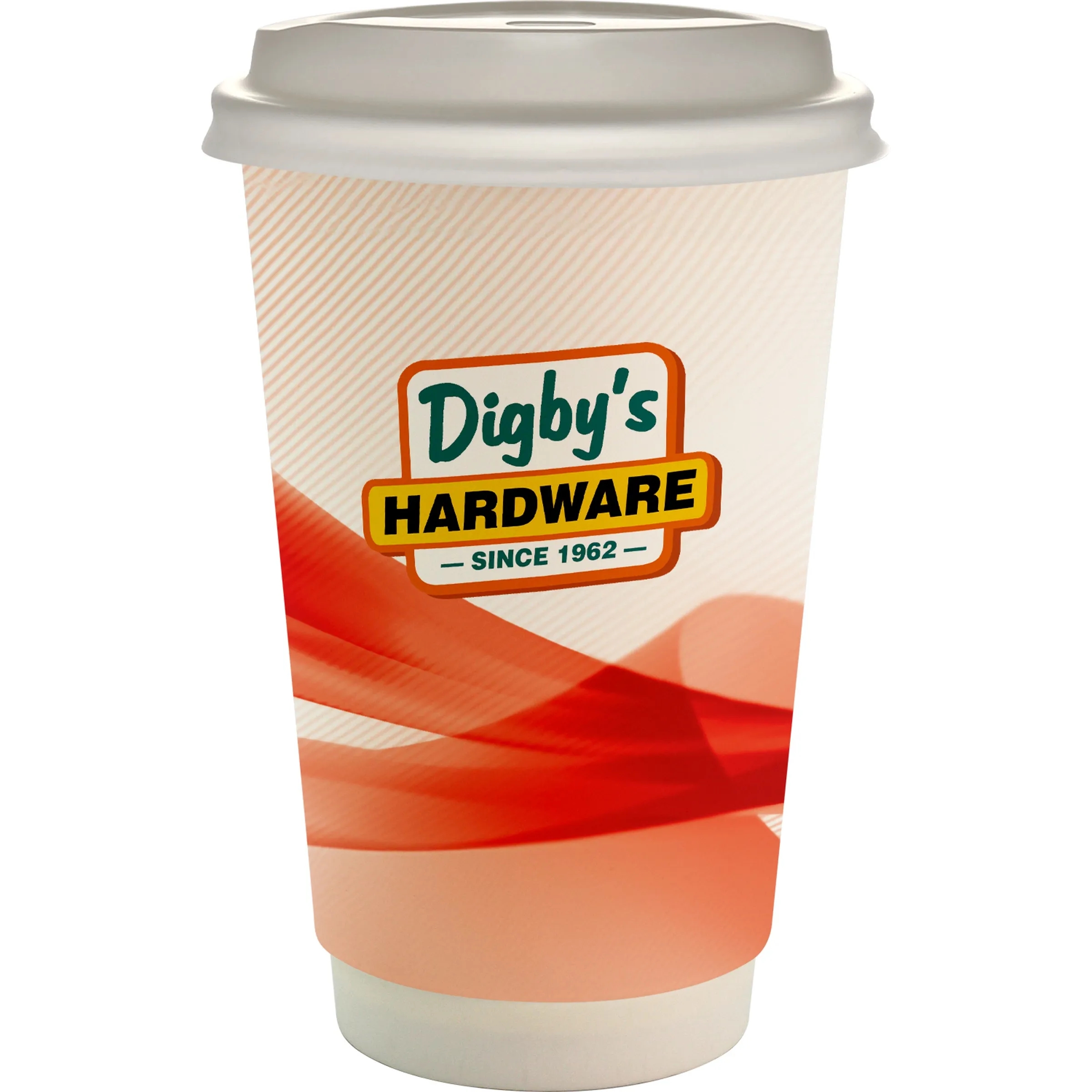 16 oz. Full Color Groovy Paper Cup With Lid 13