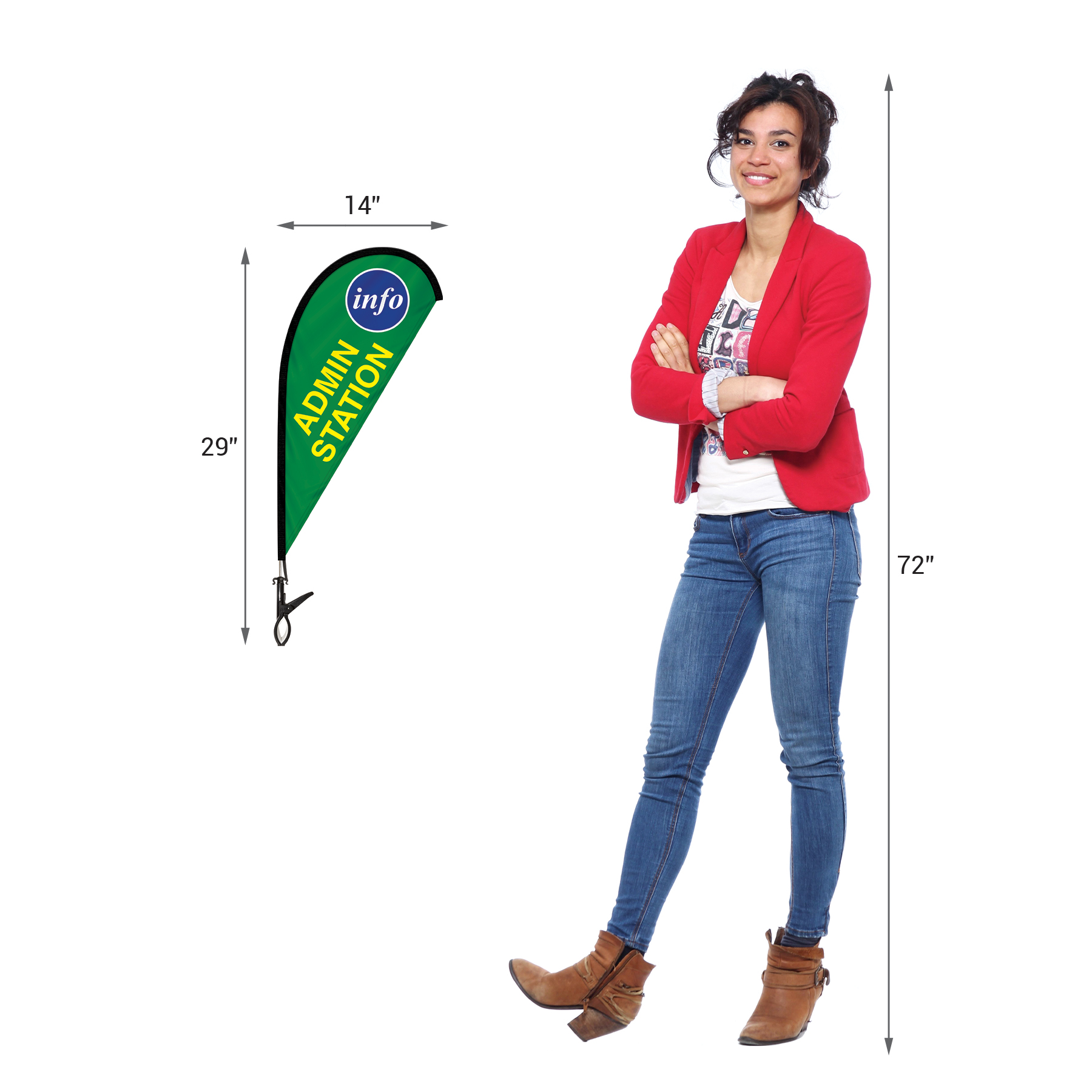 Double Sided Mini Teardrop Banner with Clip 3