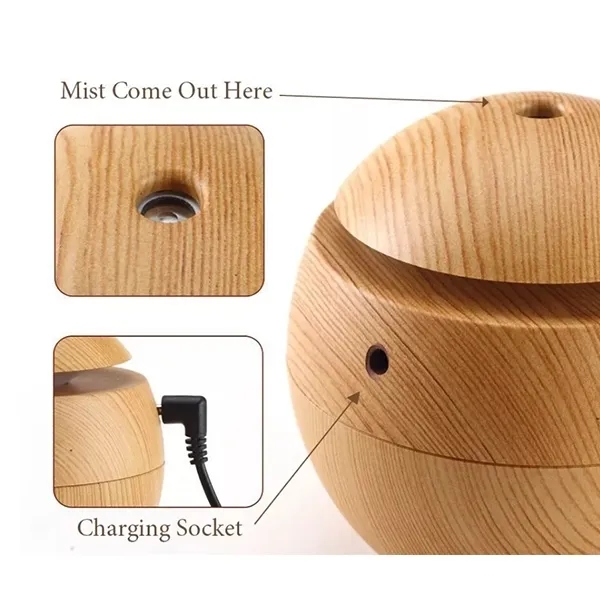 Mini Wooden Grain USB Aroma Humidifier 4