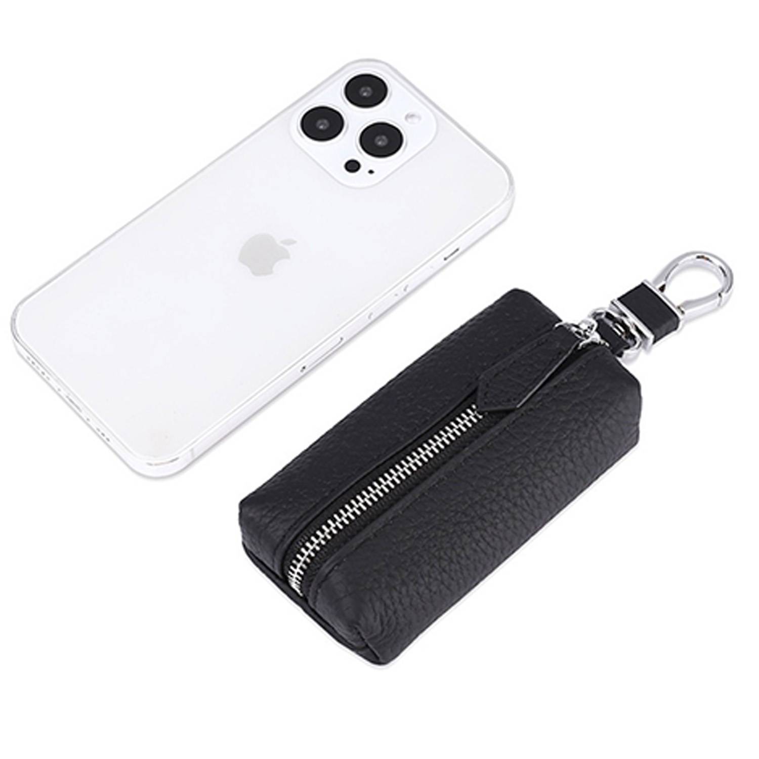 Genuine Leather Car Key Holder with Clip 6