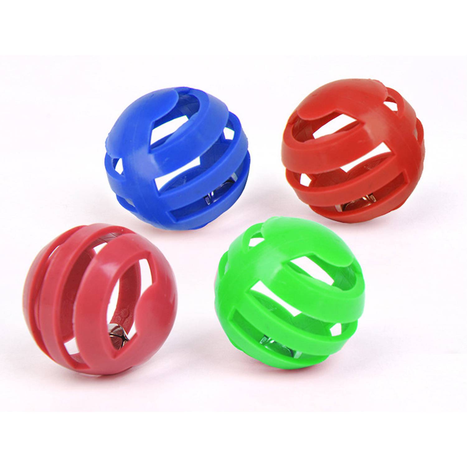 Pet Toy Round Hollow Plastic Bell Cat Teasing Ball 4