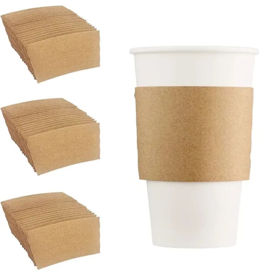 16 oz Custom Kraft Disposable Coffee Cup Sleeve 2