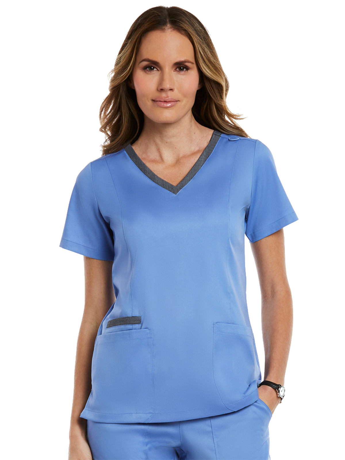 Maevn - Matrix - Women's Three-Pocket Heather Neck Band Top 13