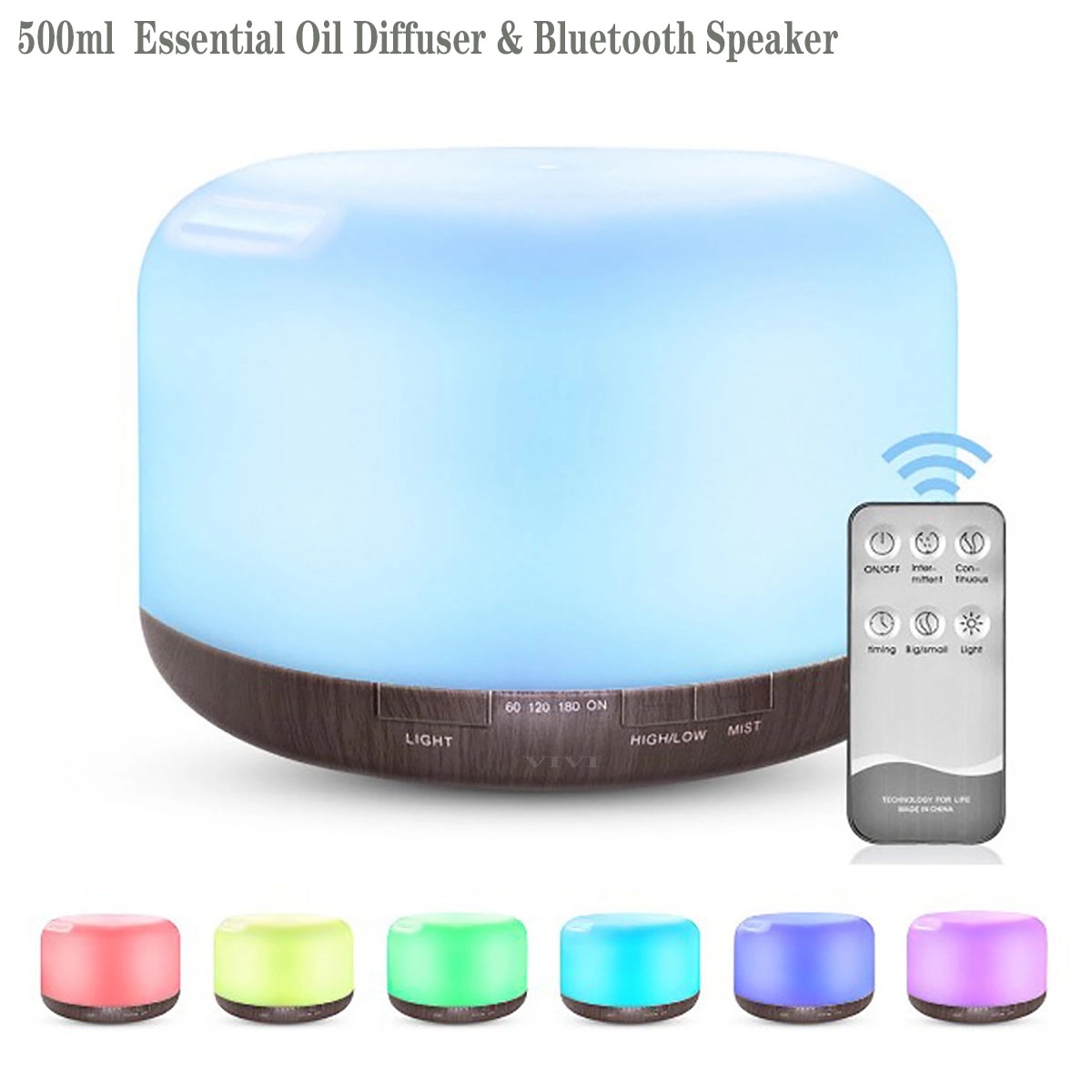 500Ml Essential Oil Diffuser Bluetooth Speaker 4