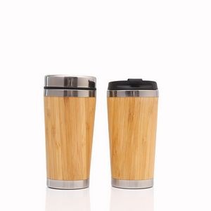 450Ml Stainless Steel Bamboo Coffee Mugs 3