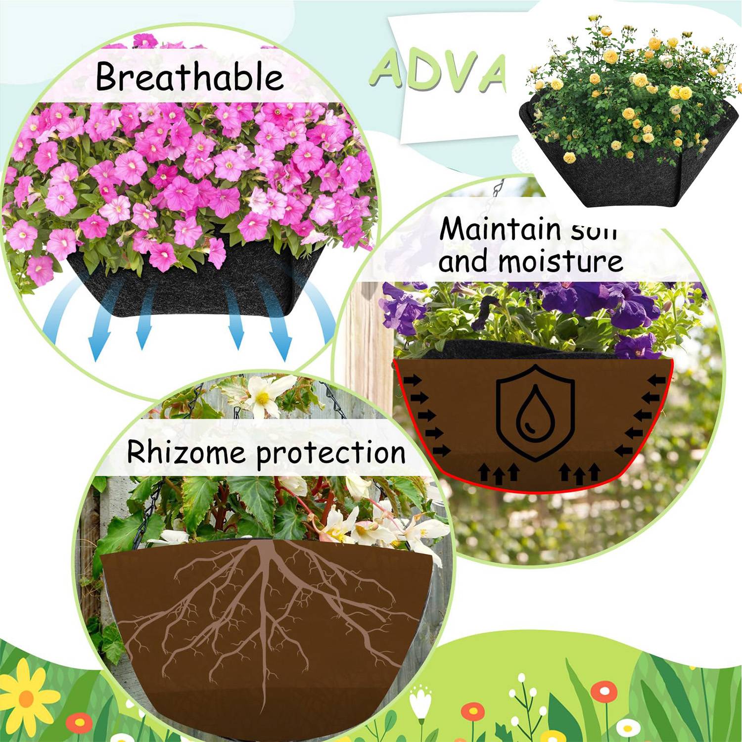 Garden Felt Hanging Basket Liner 6