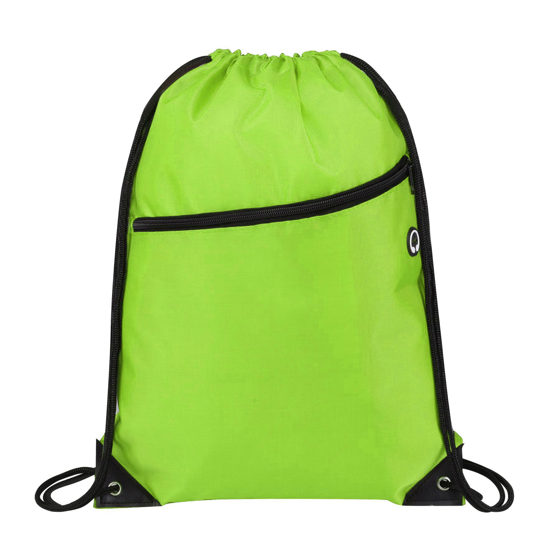 420D Heavy Duty Drawstring Backpack With Front Zipper 13
