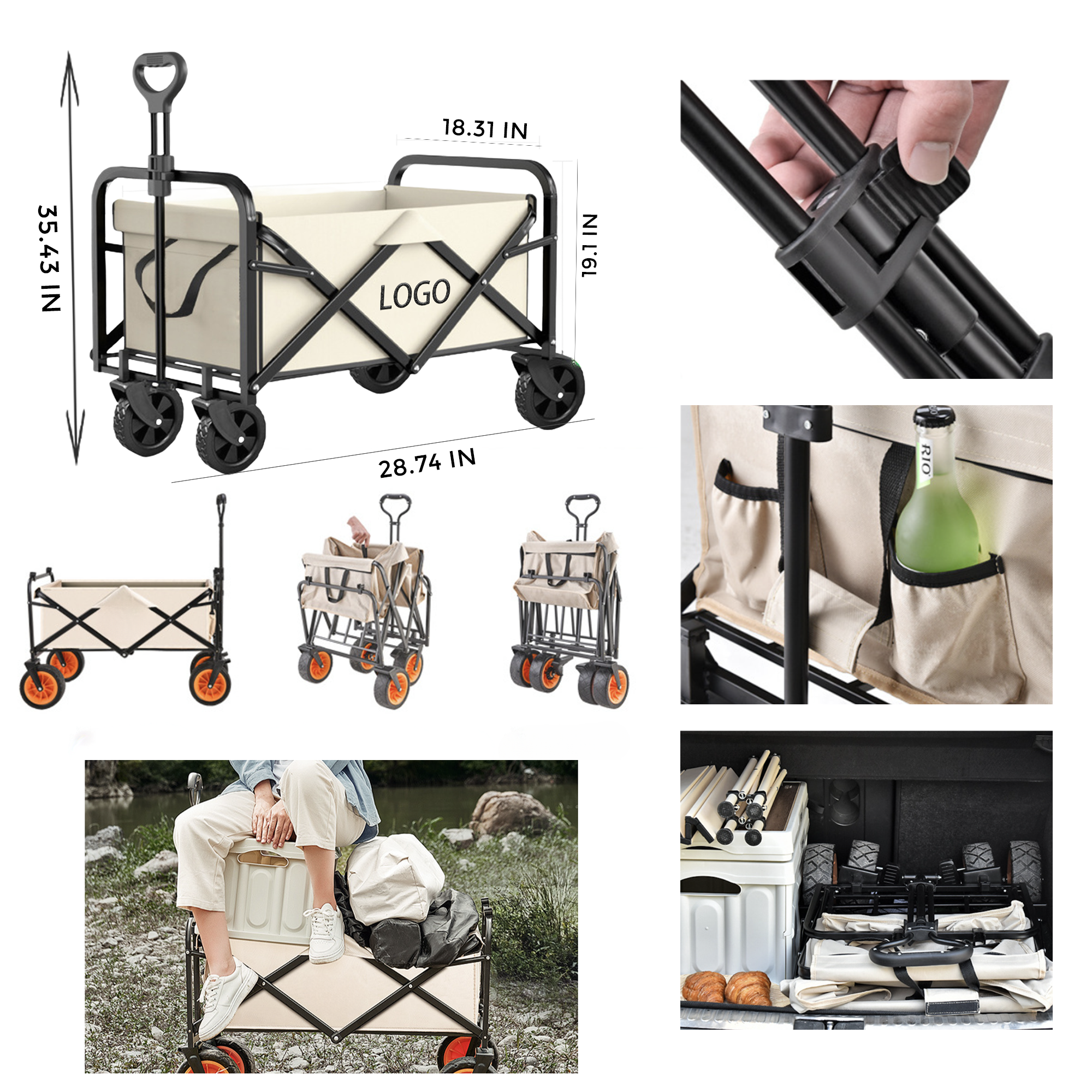 MOQ 10 PCS Portable Camping Trolley 1