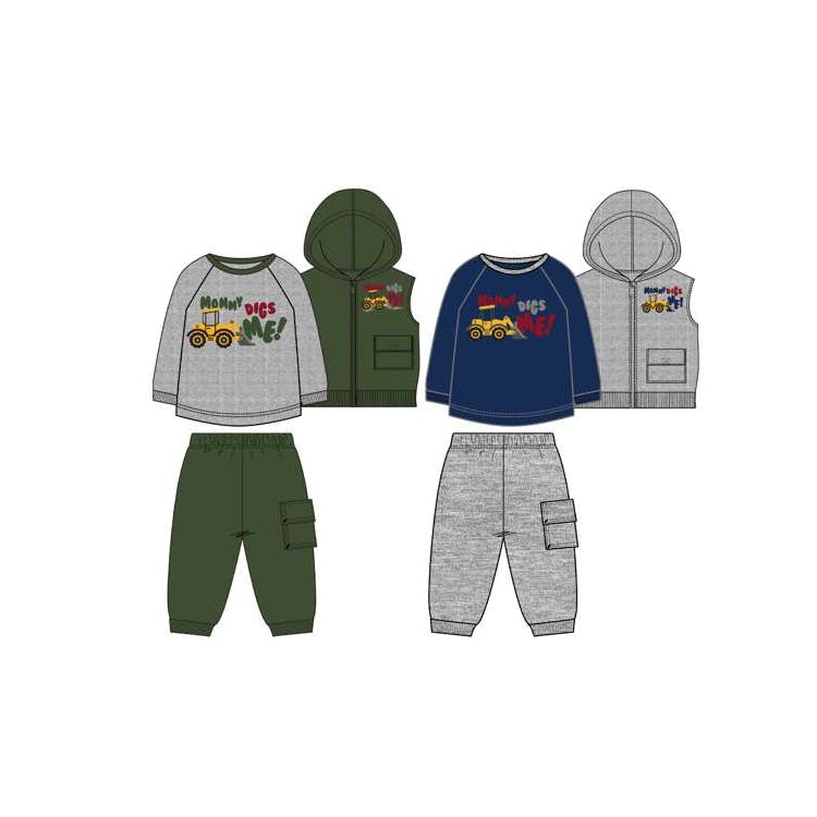 Boys' Fleece Vest Set Assorted 3pc 12-24m 1