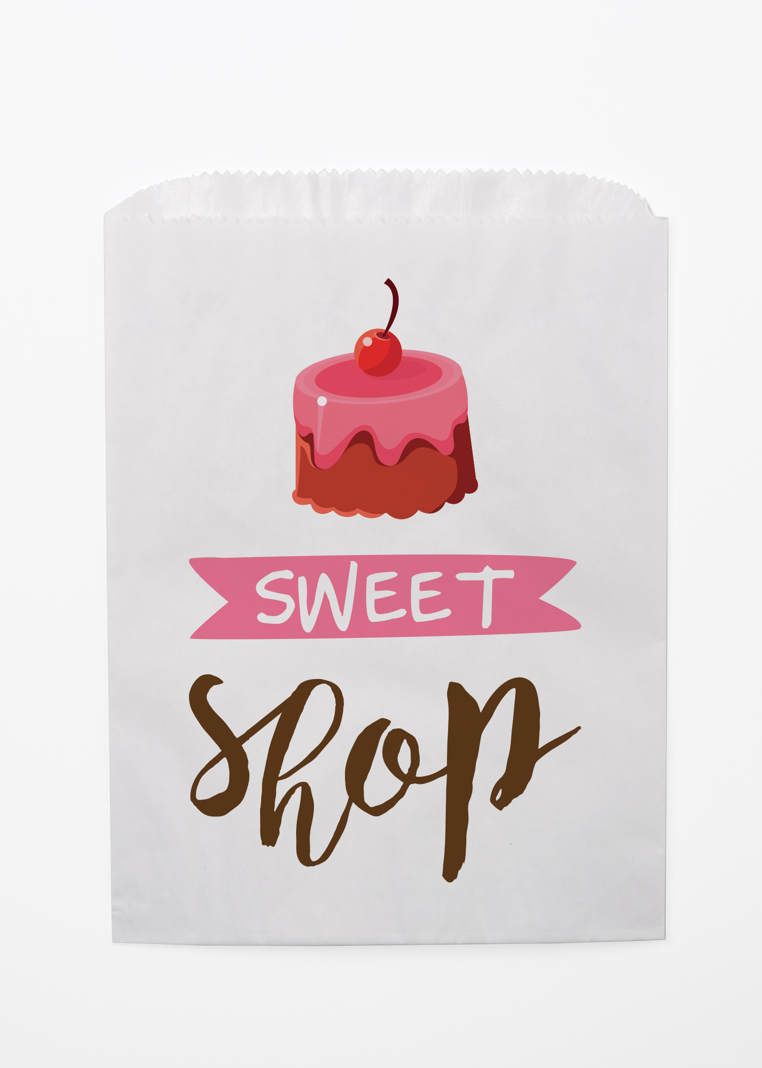 Full Color White Food Safe Paper Bags (5.75" x 7.5")