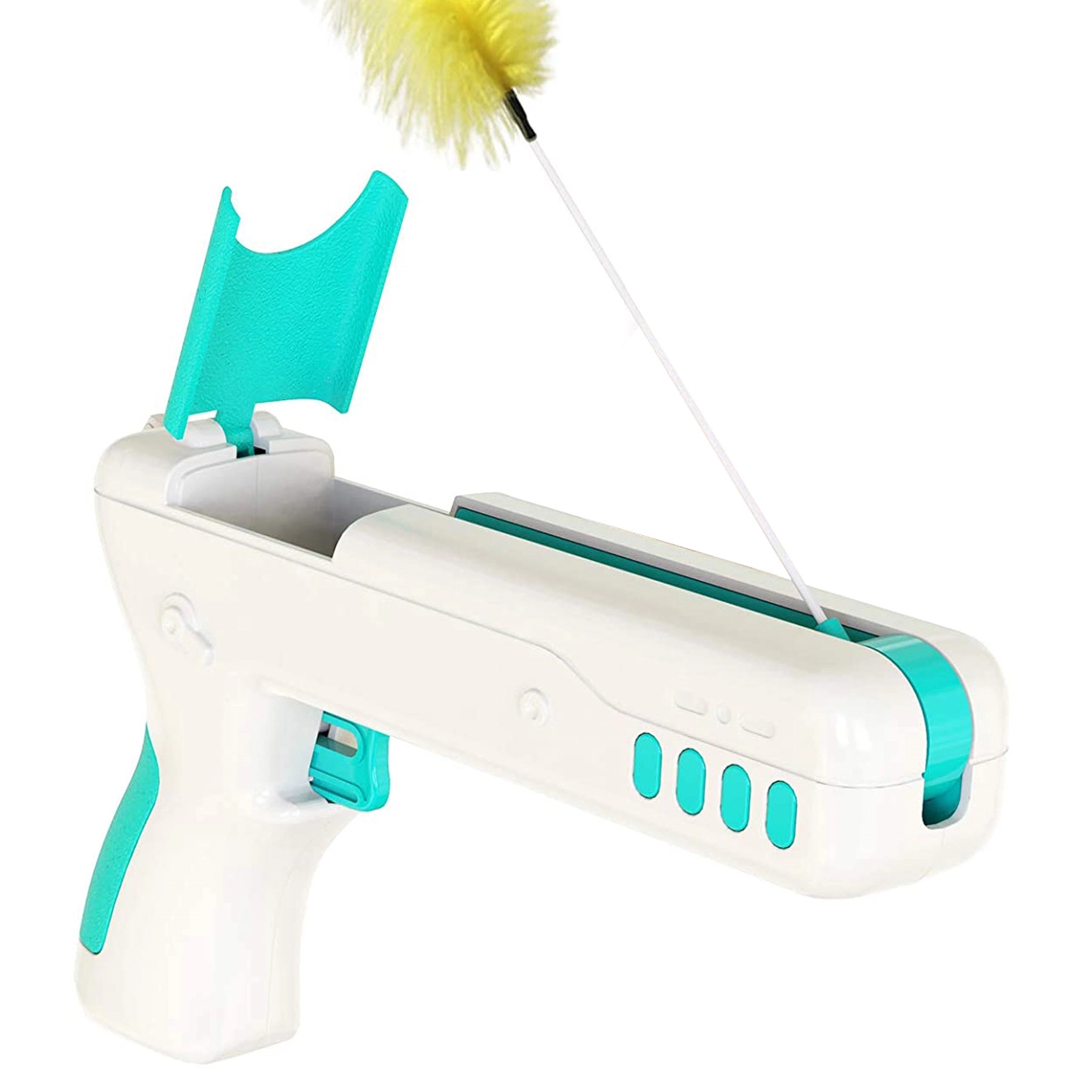 Rebound Cat Gun Toy Baseball Feather 2