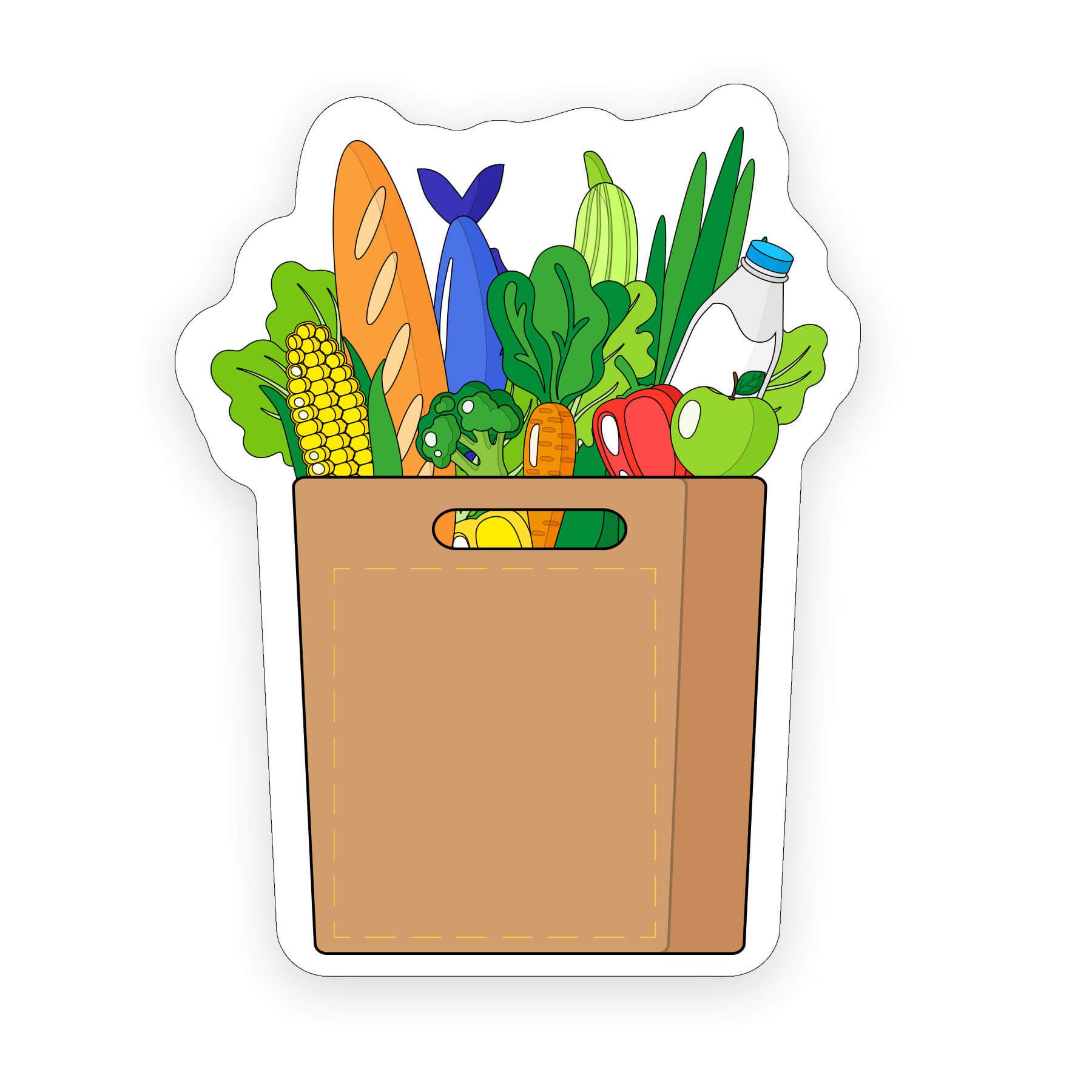 Grocery Bag Shaped NoteKeeper™ Magnet 35 Mil 1