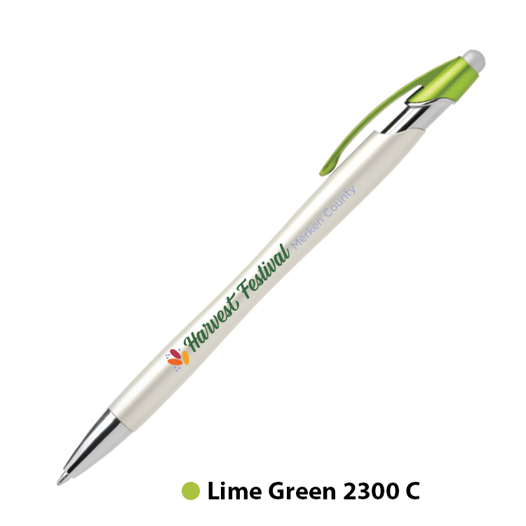 Nimbus Pearl Plastic Pen with Stylus (Full Color Imprint) 4