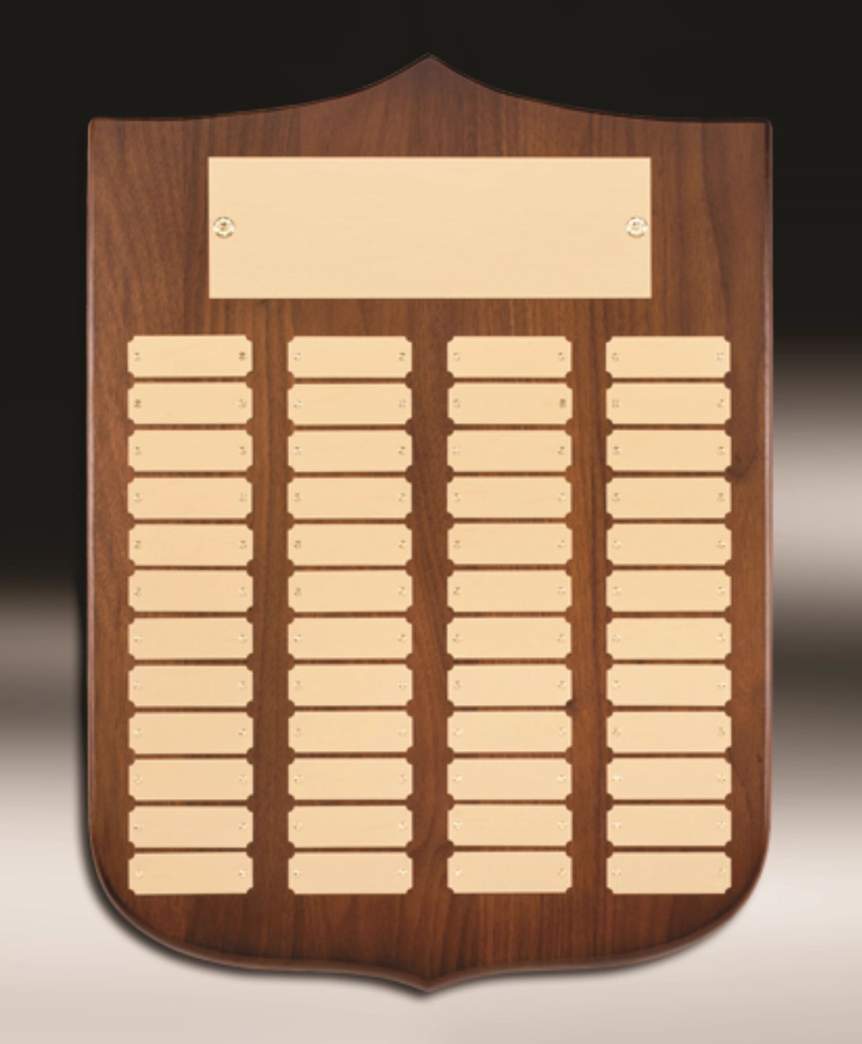 Walnut Perpetual Plaque w/48 Brass Plates 3