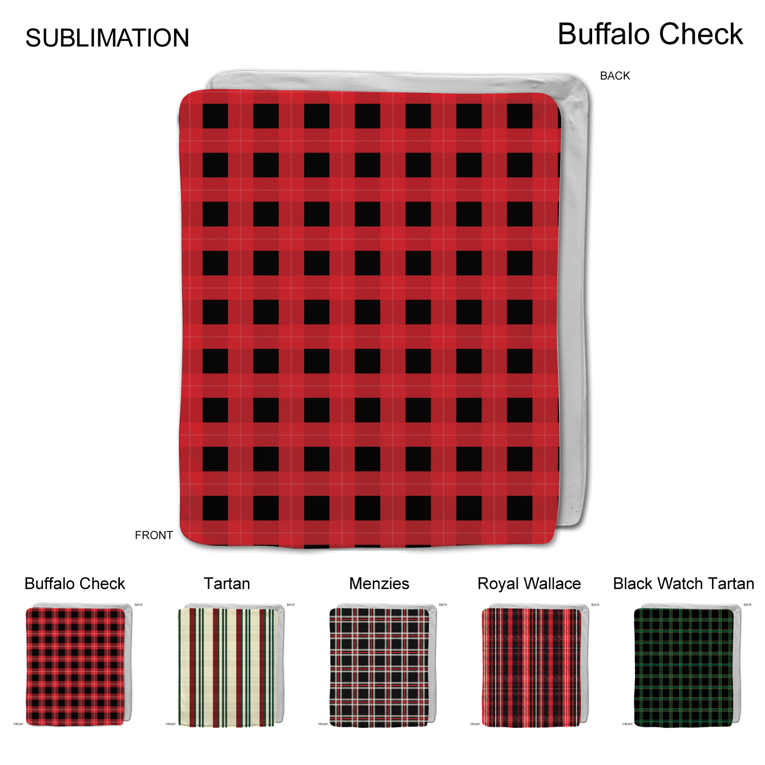 Stock Plaid Design Ultra Soft and Smooth Microfleece blanket, 50"x60", Sublimated 6