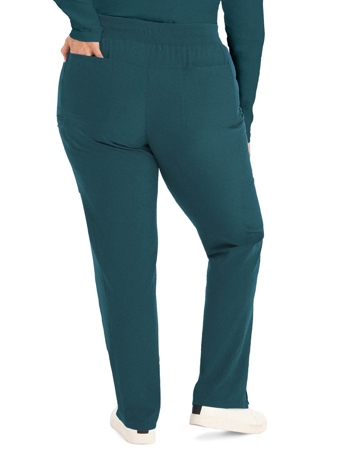 Landau - Forward - Women's Seven-Pocket Mid-Rise Rib-Knit Elastic Waist Cargo Pant 36