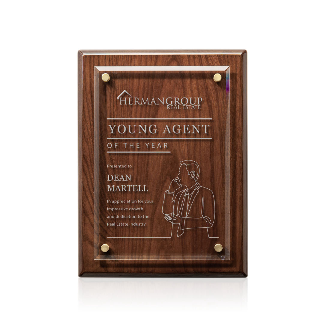 Caledon Plaque - Walnut/Gold 4