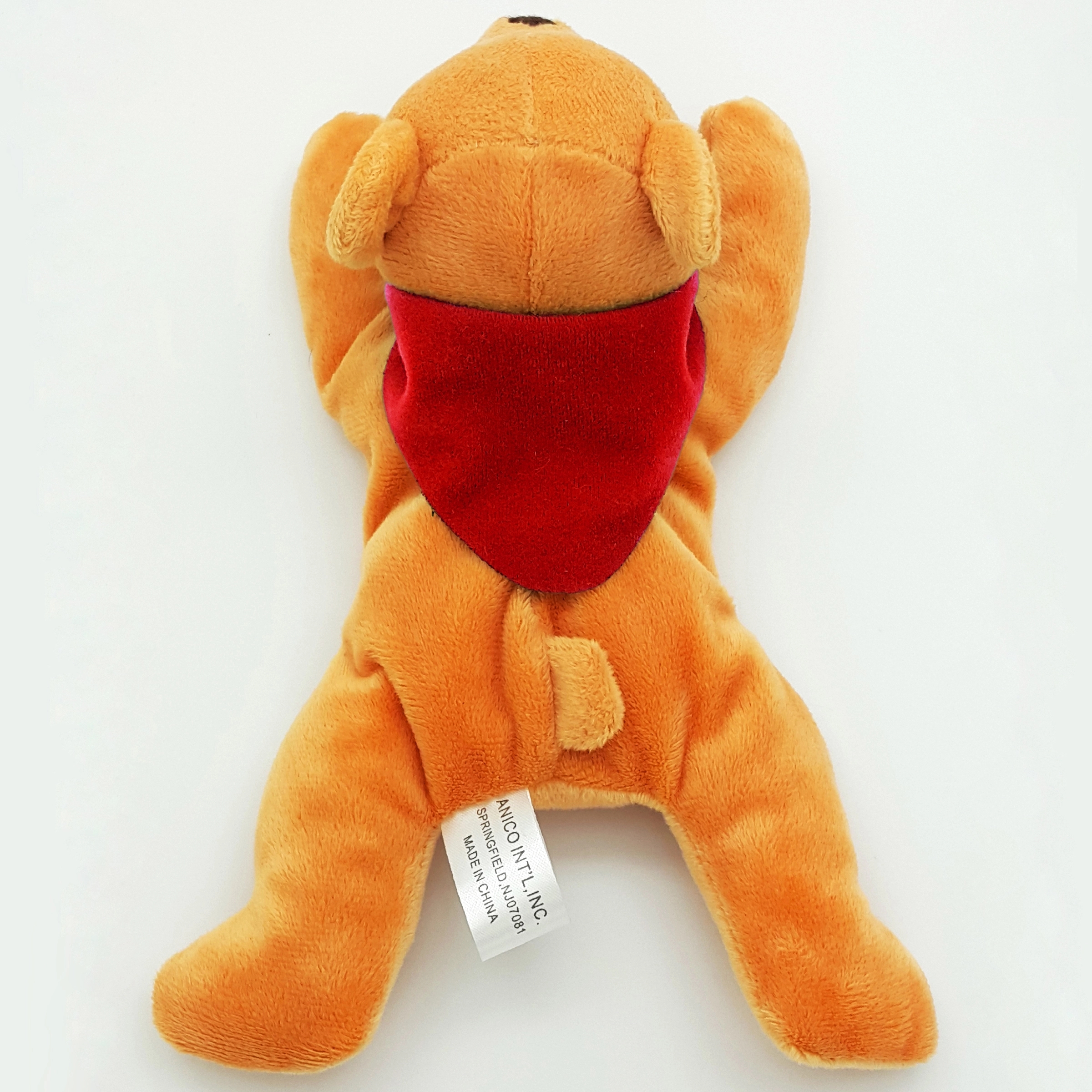 8" Laying Down Beanie Light Brown Bear 12