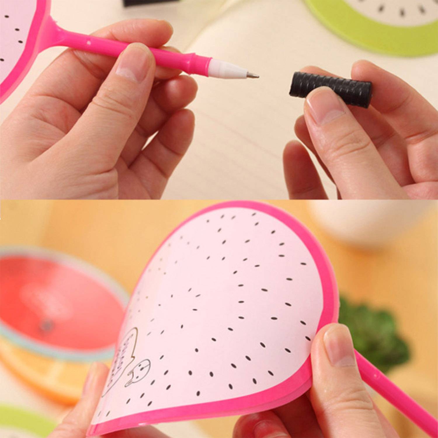 Blue Ink Pens Mini Handheld Fans 2