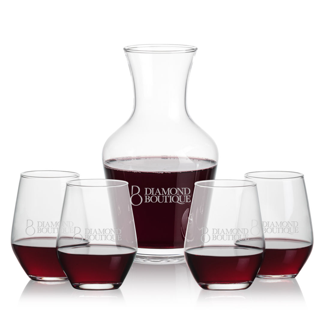 Summit Carafe & Mandelay Stemless Wine Set 3