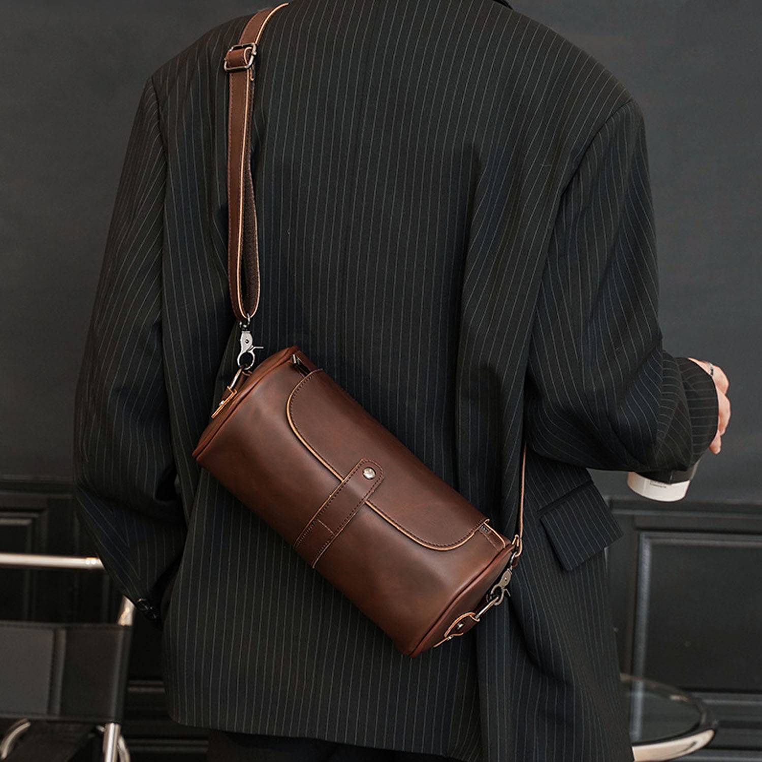 PU Leather Crossbody Sling Chest Bag 4