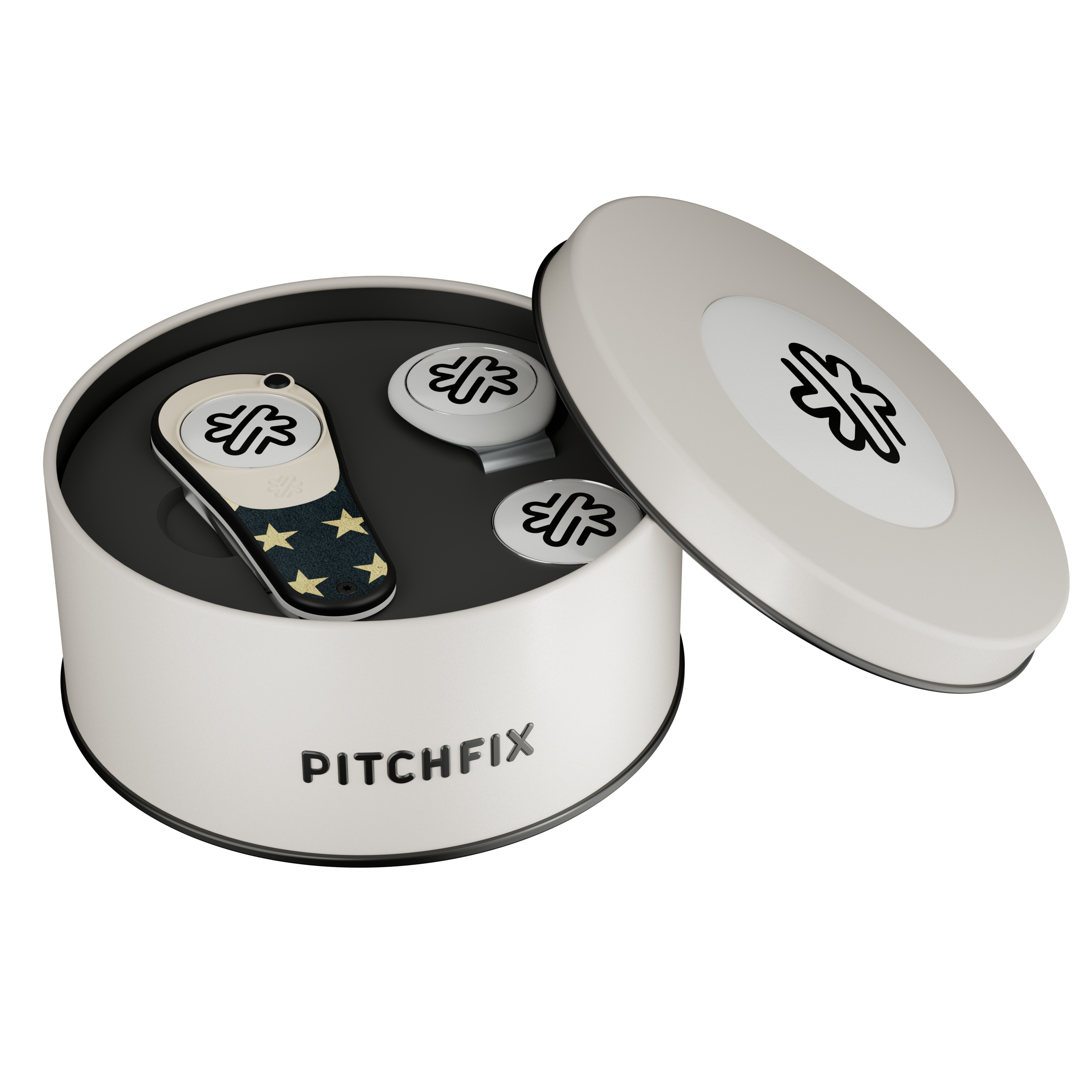 Pitchfix Ultima Golf Divot Tool in Round Tin with Hat Clip & Extra Ball Marker 6
