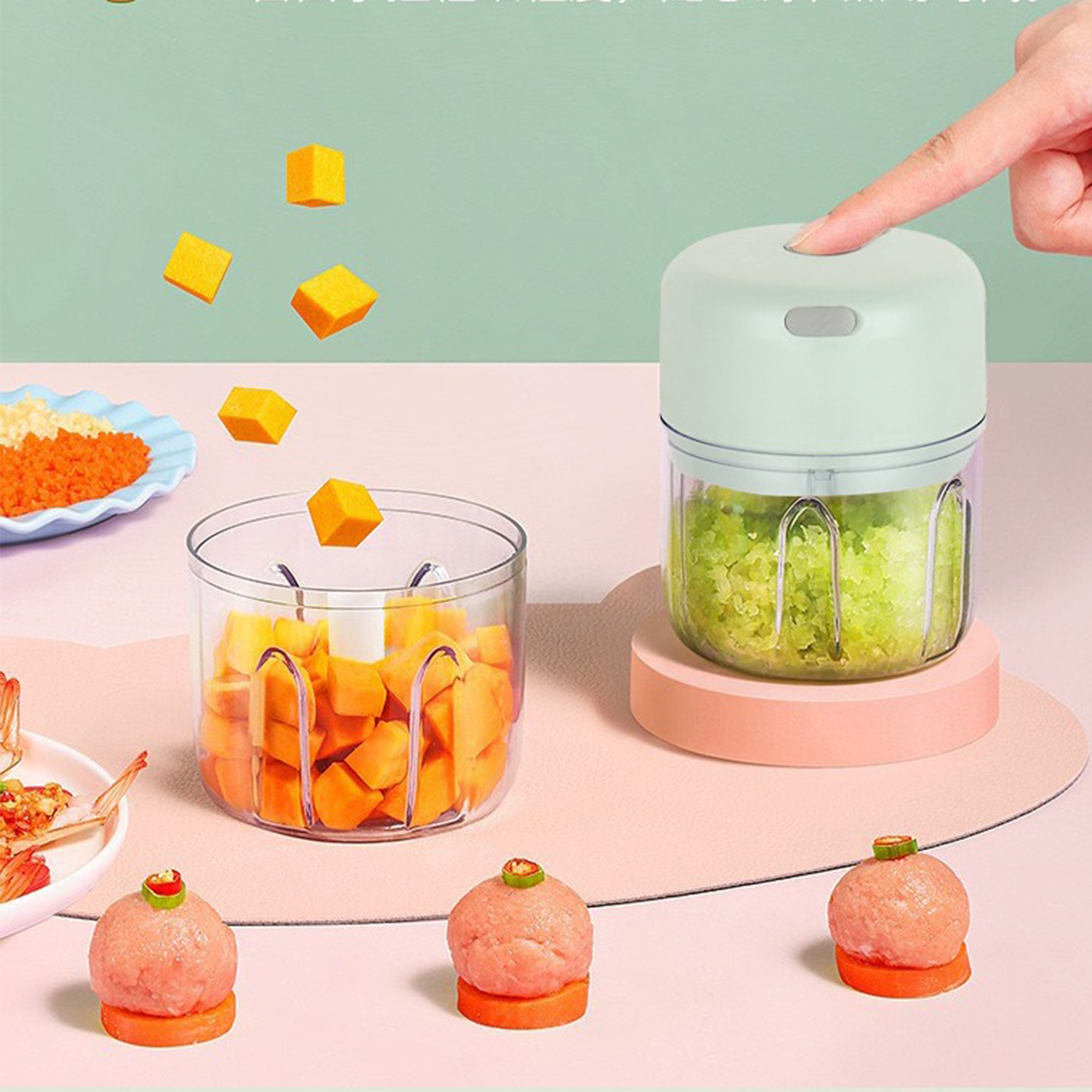 8.5Oz Multi Functional Electric Garlic Chopper 6
