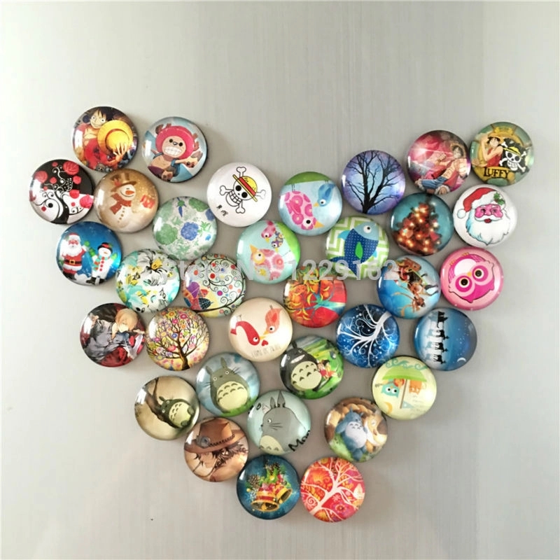 Crystal Refrigerator Magnets - 30mm 6