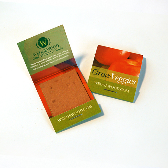 Small Veggie Seed Paper Matchbook, Double-Sided 1