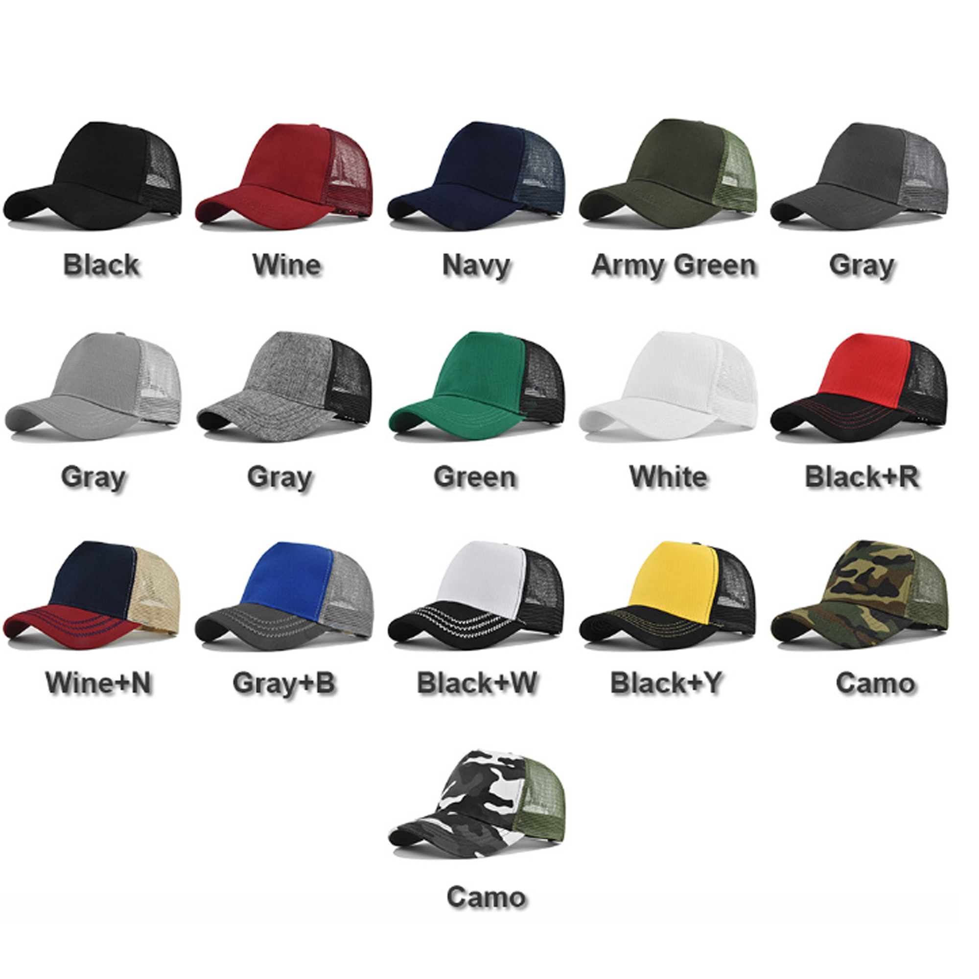 MOQ50 Hard Top 5-Panel Mesh Trucker Cap 15
