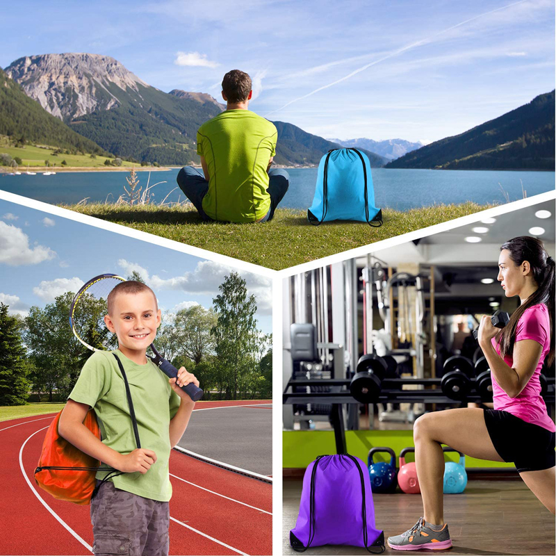 210D Polyester Drawstring Rope Bag--16.9"x13.4" 5